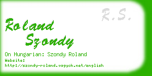 roland szondy business card